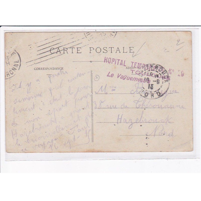 CACHET: hôpital temporaire toulouse le vaguemesne - très bon état