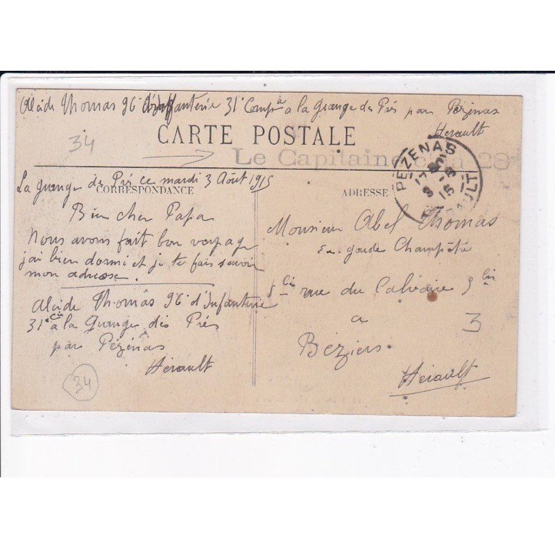 CACHET: le capitaine de la 28e - très bon état