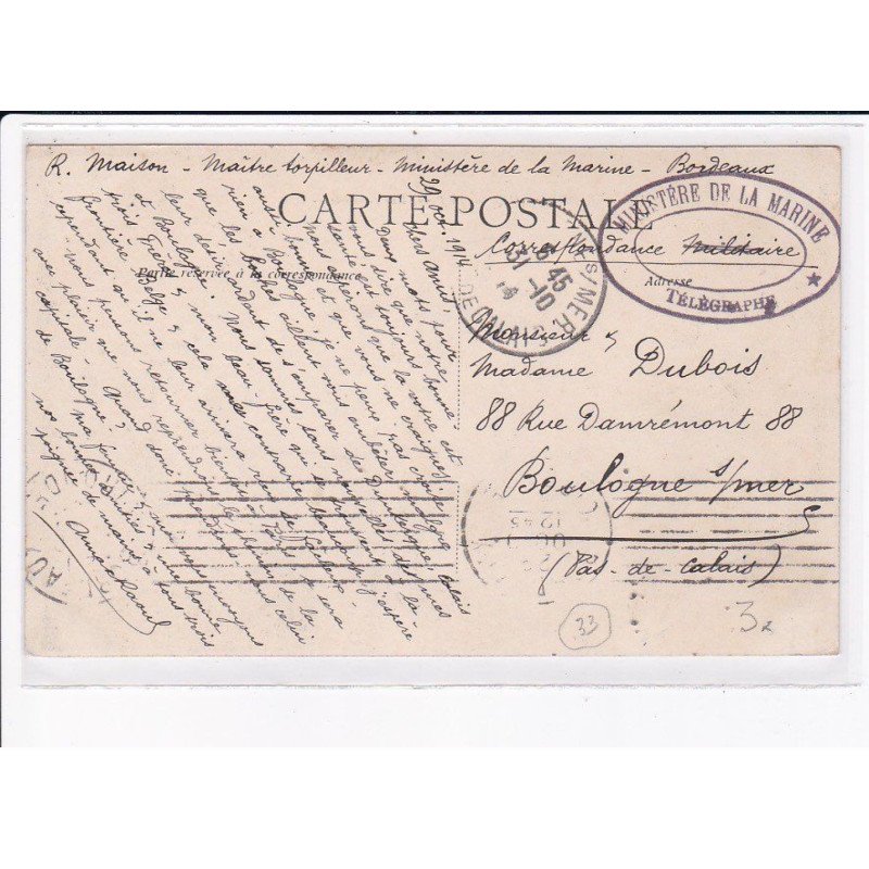 CACHET: ministere de la marine - très bon état