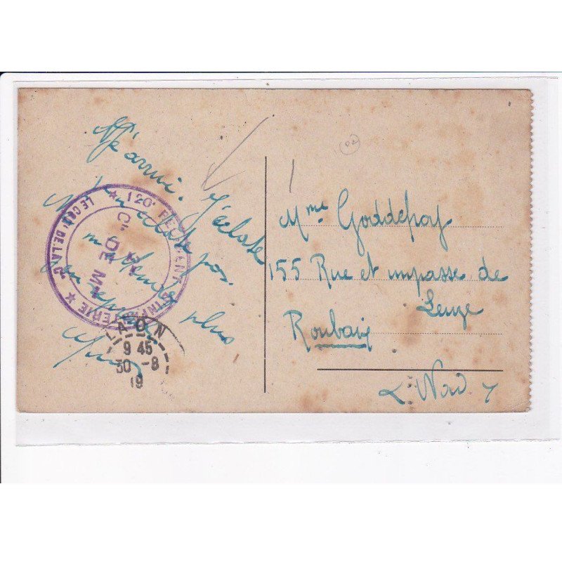 CACHET: 120e régiment d'infanterie - très bon état