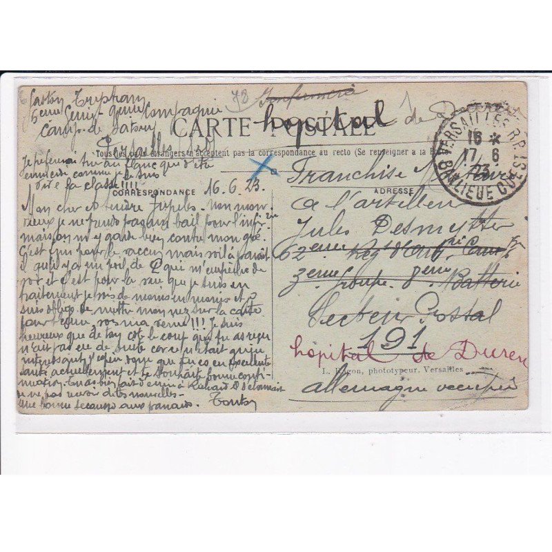 CACHET: versailles R.P. banlieue ouest - très bon état