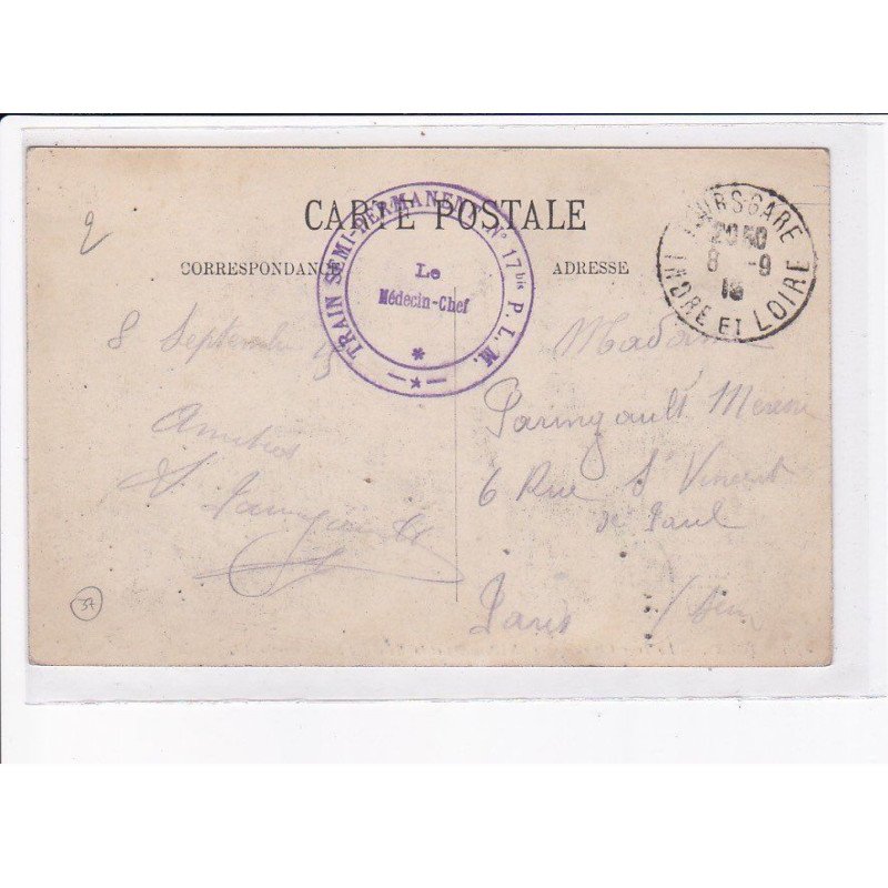 CACHET: train semi-permanent n°17 bis P.L.M. - très bon état
