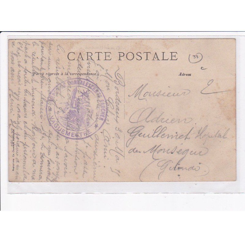 CACHET: vaguemestre, convalescence de faucher - très bon état