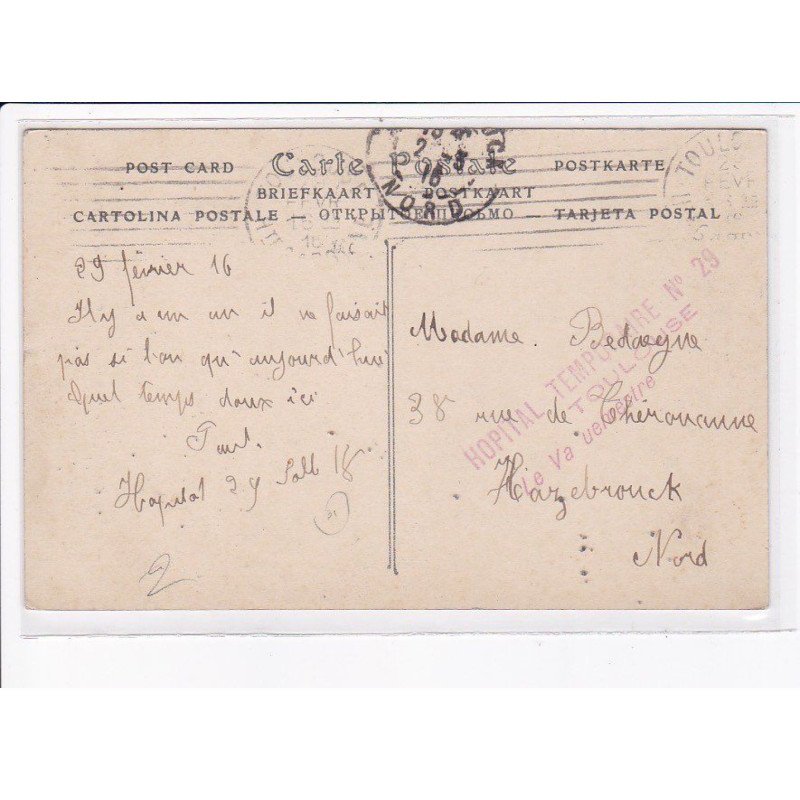 CACHET: hôpital temporaire n°29, toulouse - très bon état