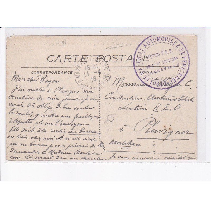 CACHET: 3e régiment du génie, bureau du médecin-chef, infirmerie régimentaire - très bon état