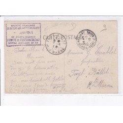 CACHET: société française de secours aux militaires, juin 1915, 5e corps d'armée comité de fontainebleau - très bon état