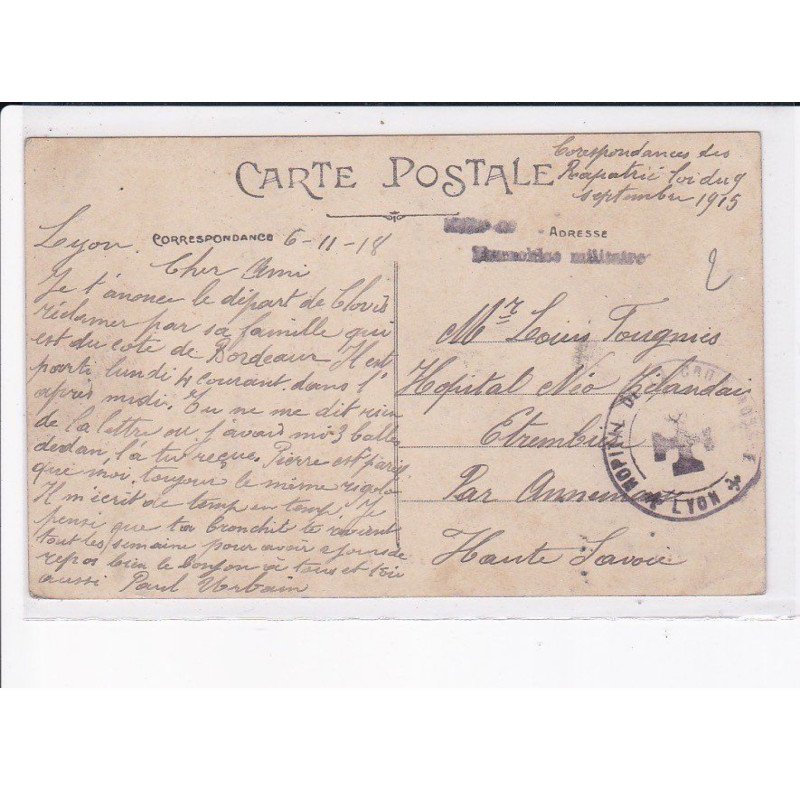 CACHET: hôpital, lyon - très bon état