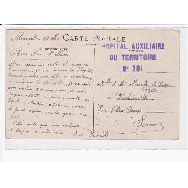 CACHET: hôpital auxiliaire du territoire n°201 - très bon état