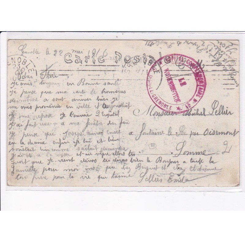 CACHET: hôpital complémentaire, le veguemestre - très bon état