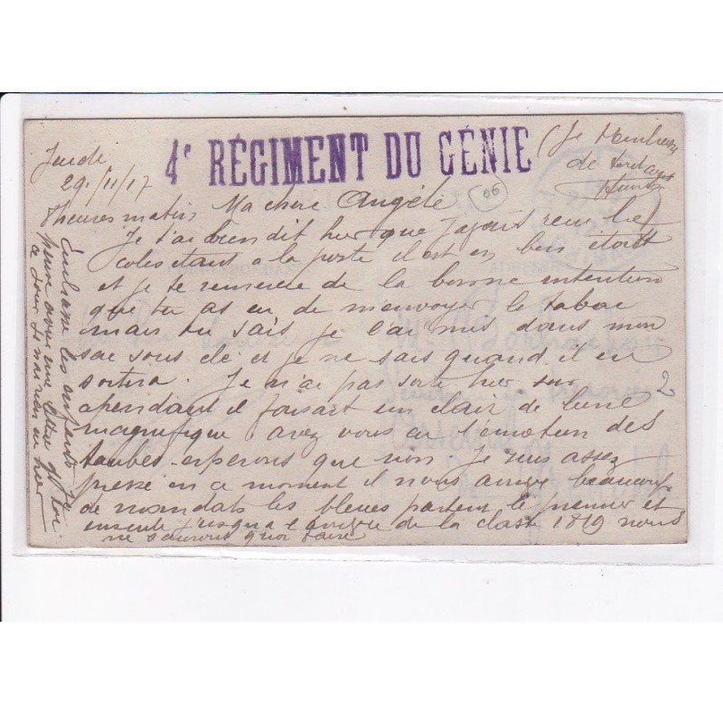 CACHET: 4e régiment du génie - très bon état