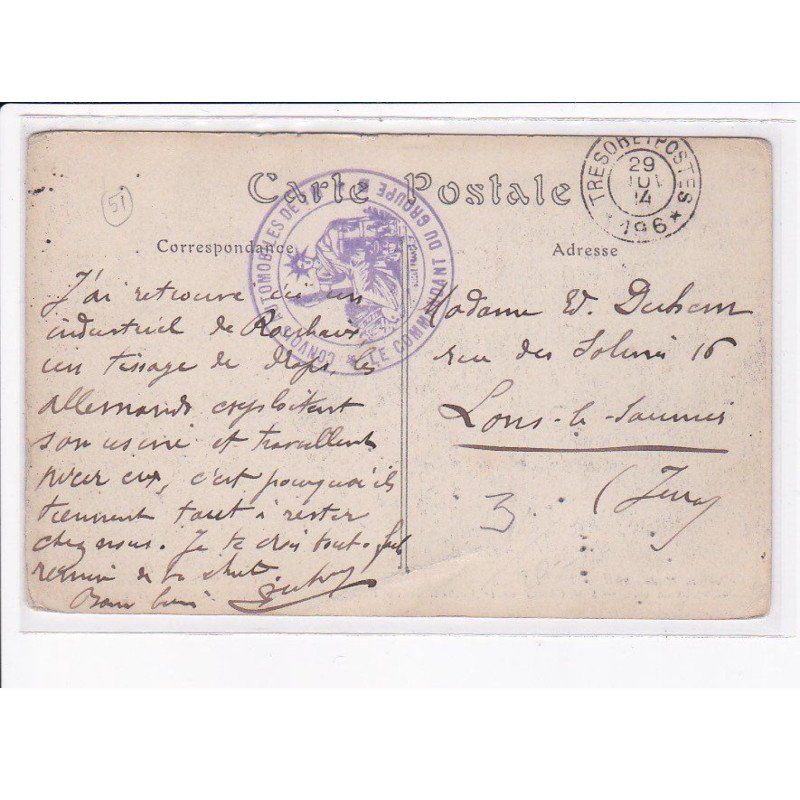 CACHET: convois automobiles, le commandant du groupe - très bon état