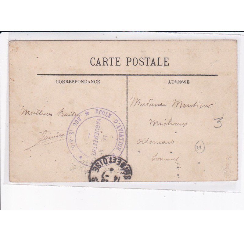 CACHET: école d'aviation, le vaguemestre - très bon état