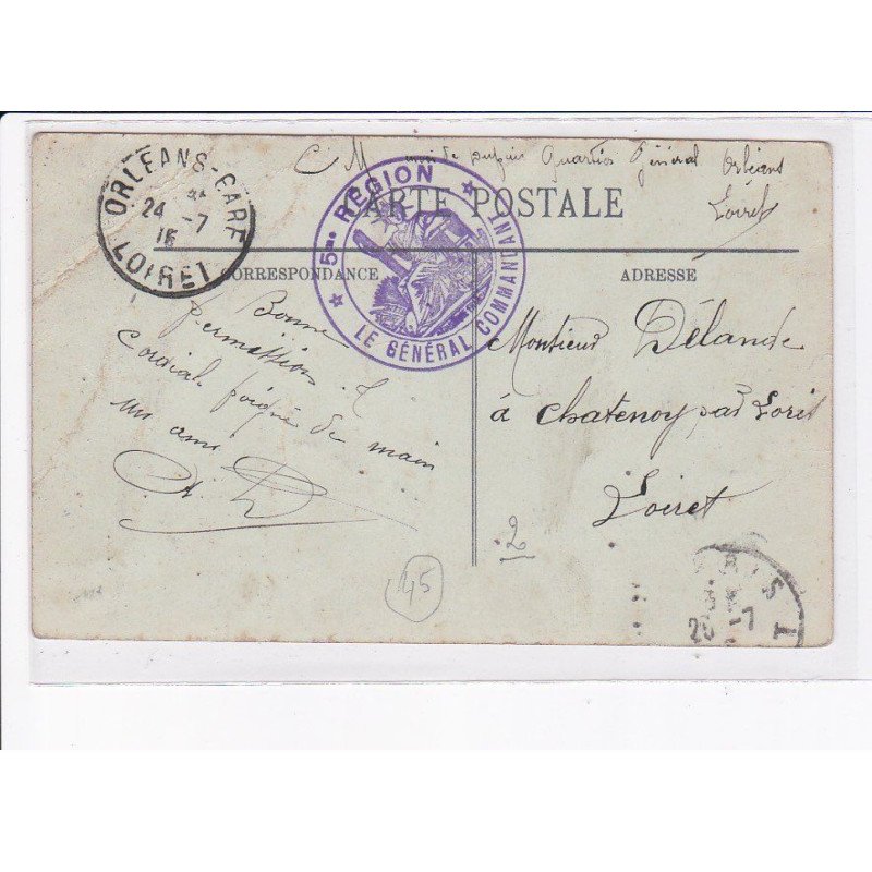 CACHET: 5e région, le générale commandant - très bon état