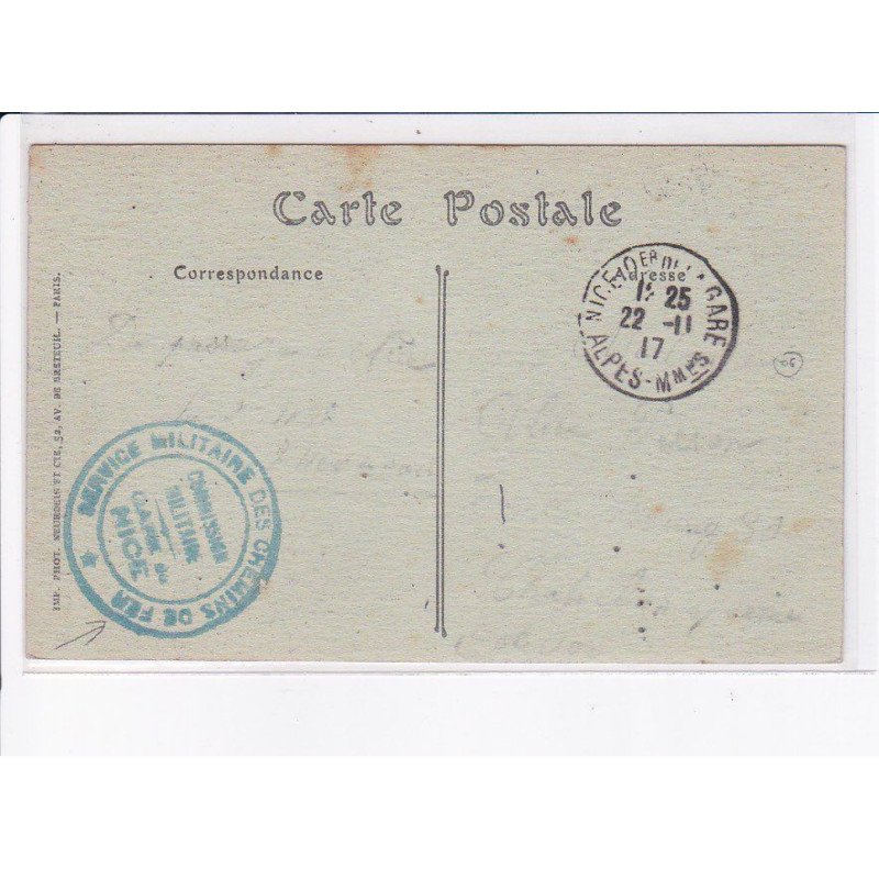 CACHET: service militaire des chemins de fer, commission militaire - très bon état