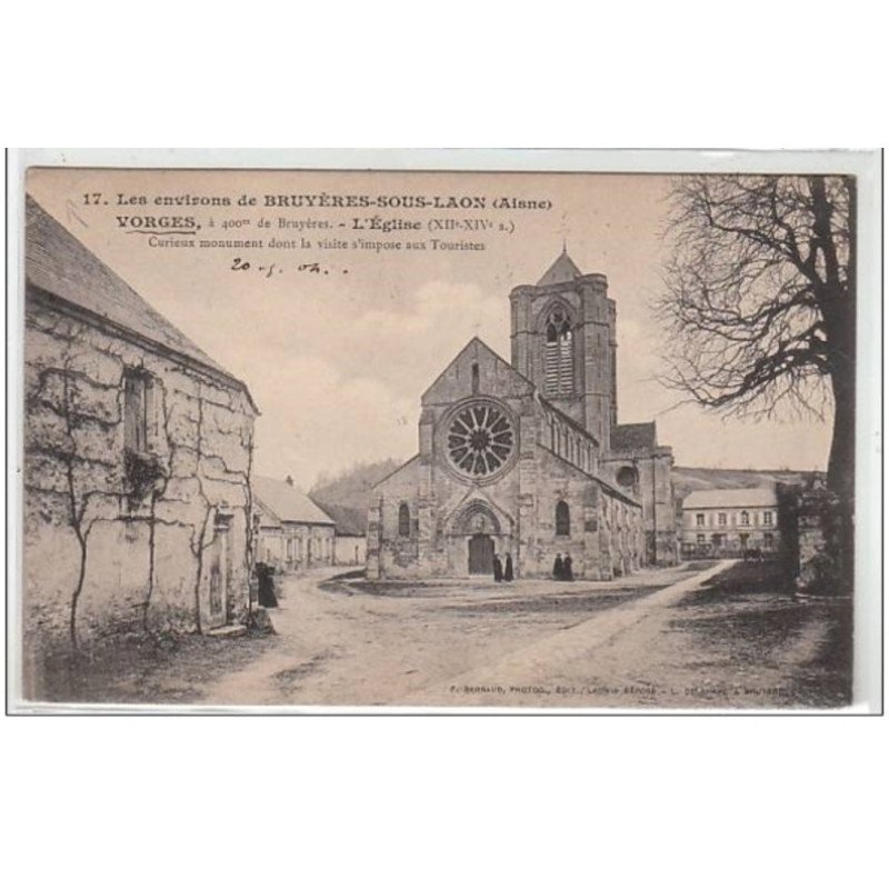 VORGES : environs de Bruyères-Sous-Laon - l'église (XII°-XIV° siècles) - état