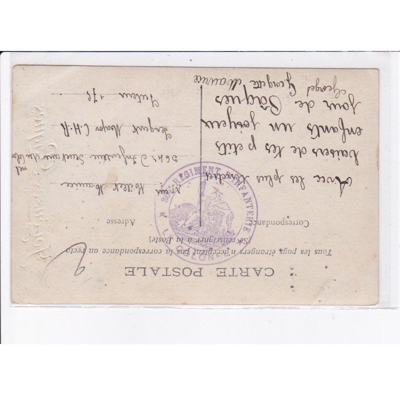 CACHET: 304e régiment d'infanterie, le colonel - très bon état