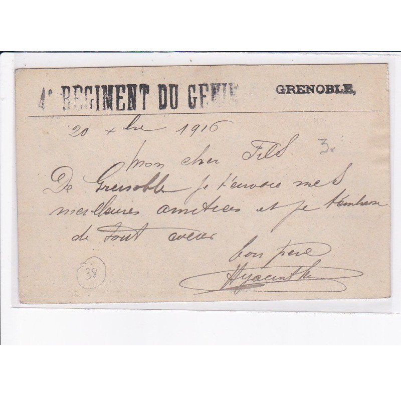 CACHET: 4e régiment du génie, grenoble - très bon état