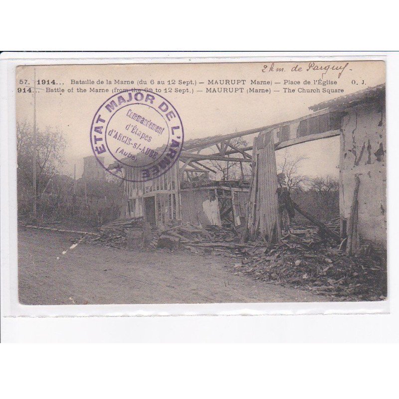 CACHET: état major de l'armée, commandement d'étapes d'arcis-sur-aube - très bon état