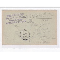 CACHET: foyer du soldat belge, hôtel saint-louis de france, chemin du paradis, lourdes - très bon état