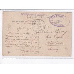 CACHET: 129e d'infanterie, dépôt, 8e compagnie - très bon état