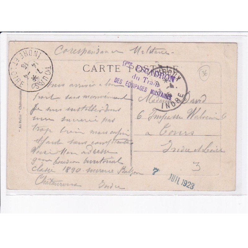 CACHET: 9e escadron du train des équipages militaires - très bon état