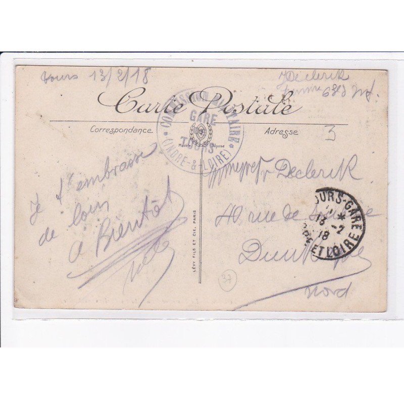CACHET: commission militaire gare de tours - très bon état