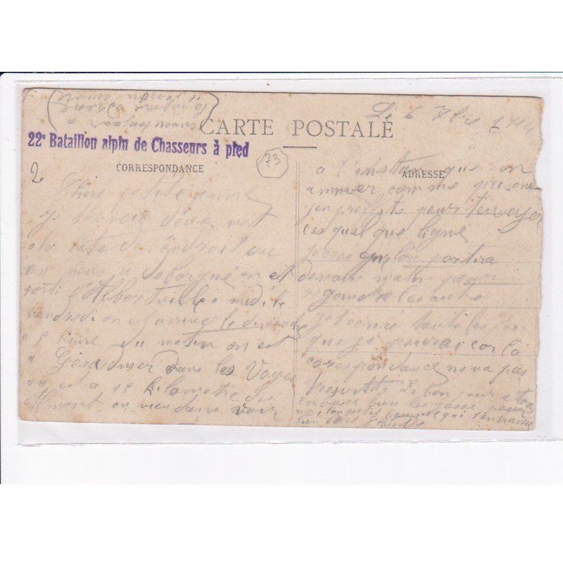 CACHET: 22e bataillon alpin de chasseurs à pied - très bon état