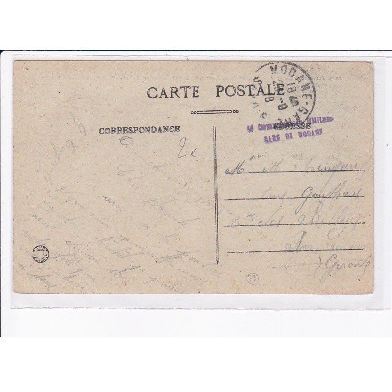 CACHET: le commissaire militaire, gare de modane - très bon état