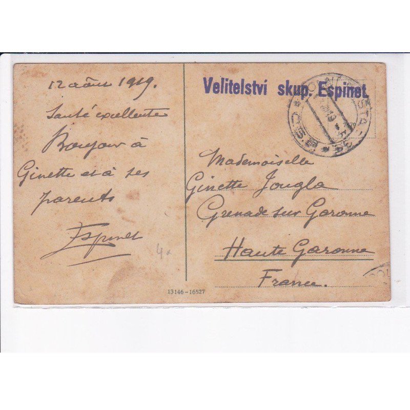 CACHET: velitelstvi skup. espinet. - très bon état