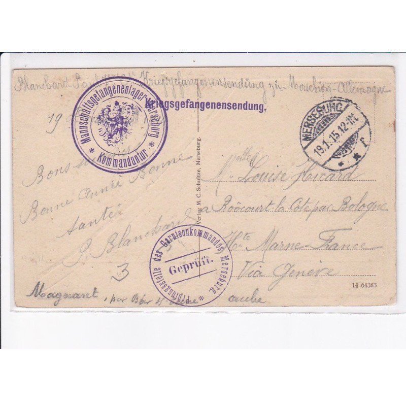 CACHET: manschattsgefangenenlager, kriegsgefangenensendung - très bon état