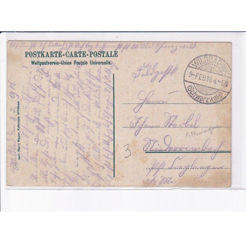 CACHET: wildbad, 9 feb 16 4-5N - très bon état