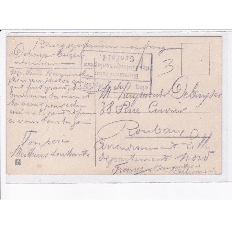 CACHET: kommandantur des gefangenenlagers, crefeld - très bon état