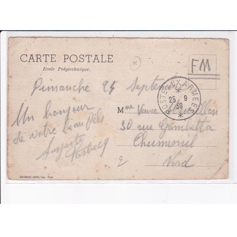 CACHET: poste aux armées - très bon état