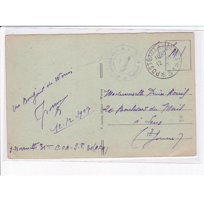 CACHET: 31e section de C.M.A., secteur 31 - très bon état