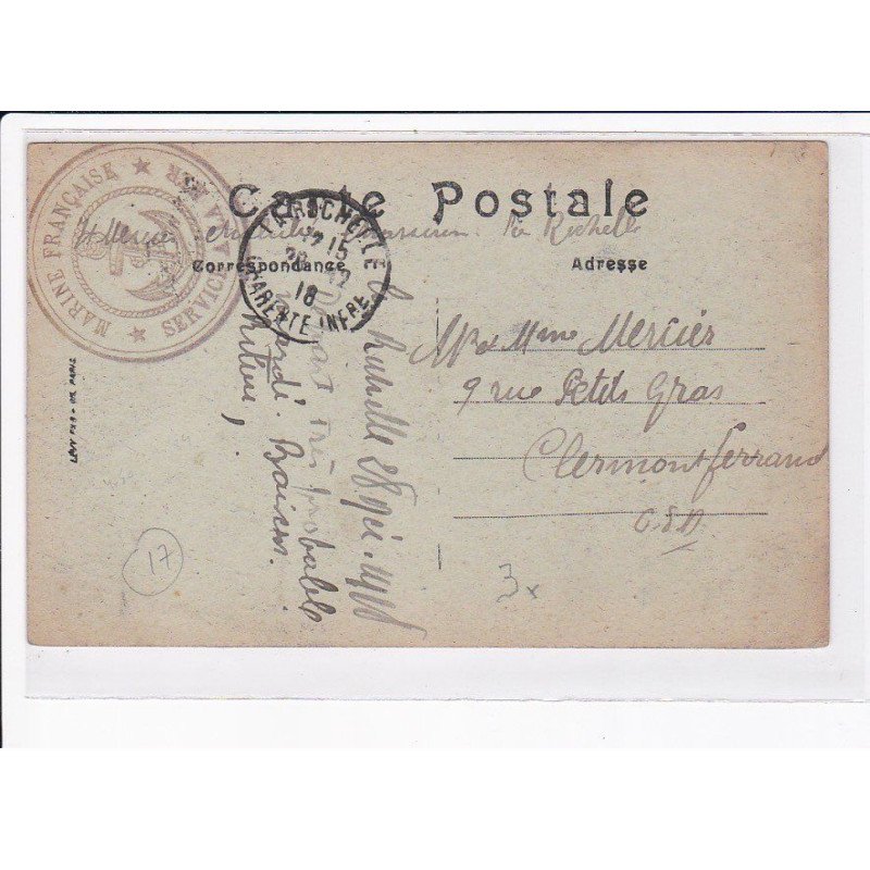 CACHET: marine française, service à la mer - très bon état