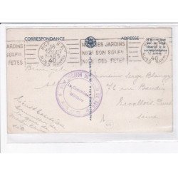 CACHET: chemin de fer, commissaire militaire, nice - très bon état