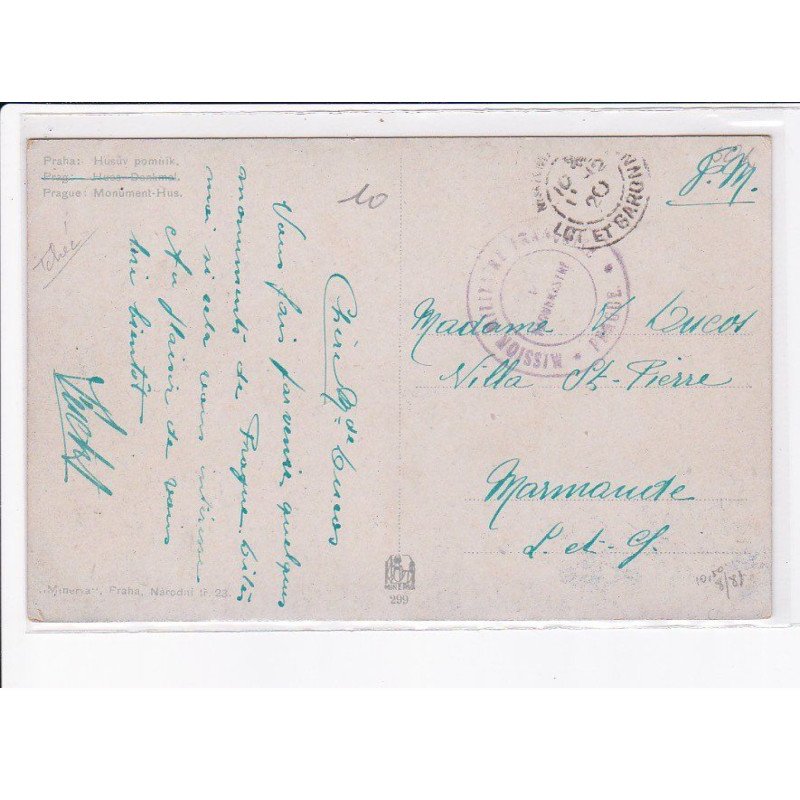 CACHET: mission militaire, prague, le vaguemestre - très bon état