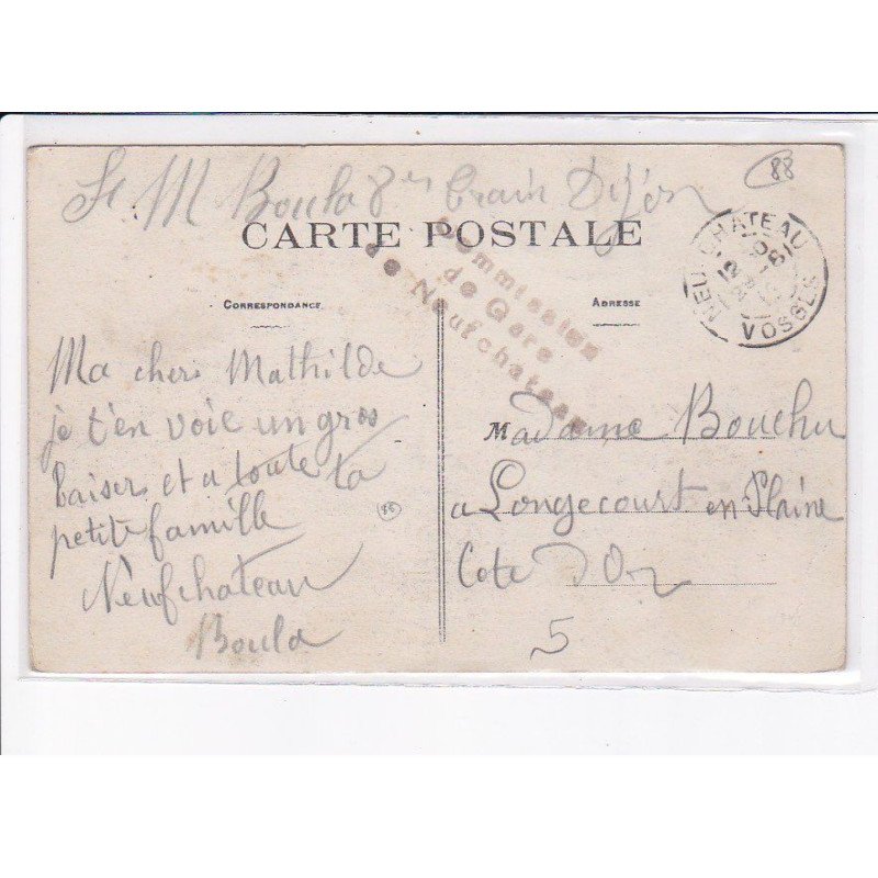 CACHET: commission de gare de neufchateau - très bon état