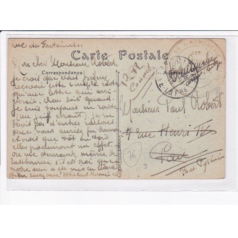 CACHET: service de l'aumonerie - très bon état