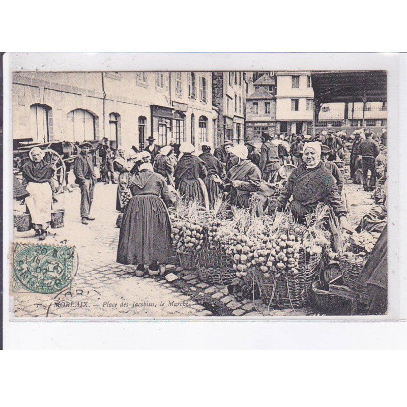 MORLAIX: place des jacobins, le marché - état