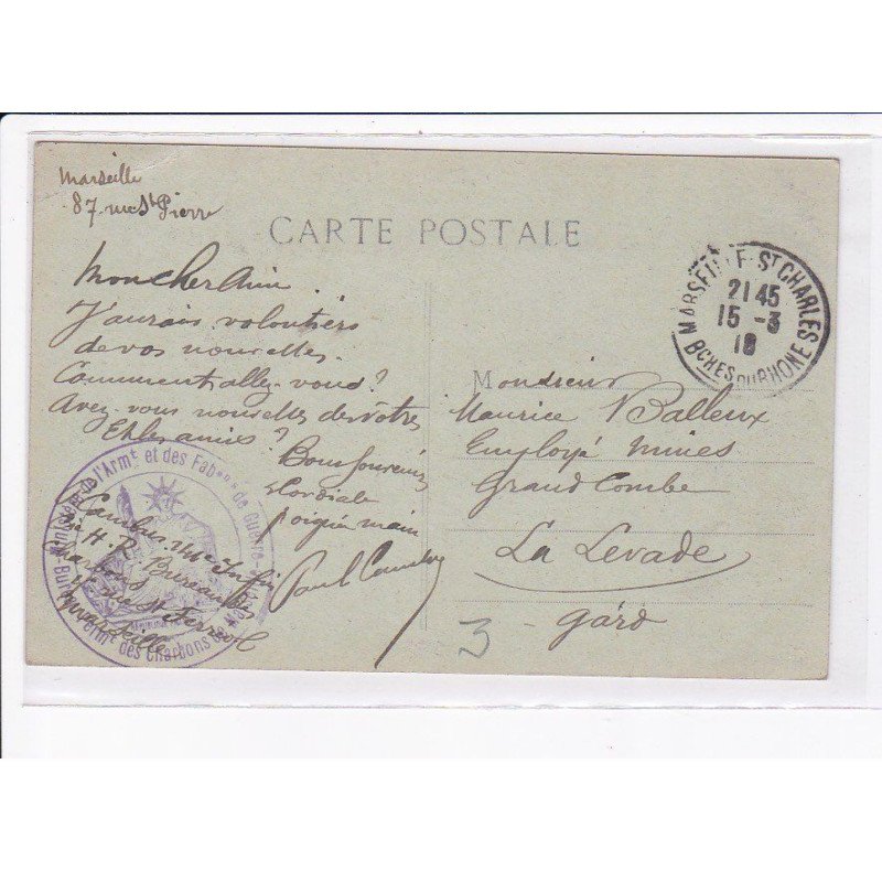 CACHET: ministère de l'armement et des fab. de guerre - très bon état