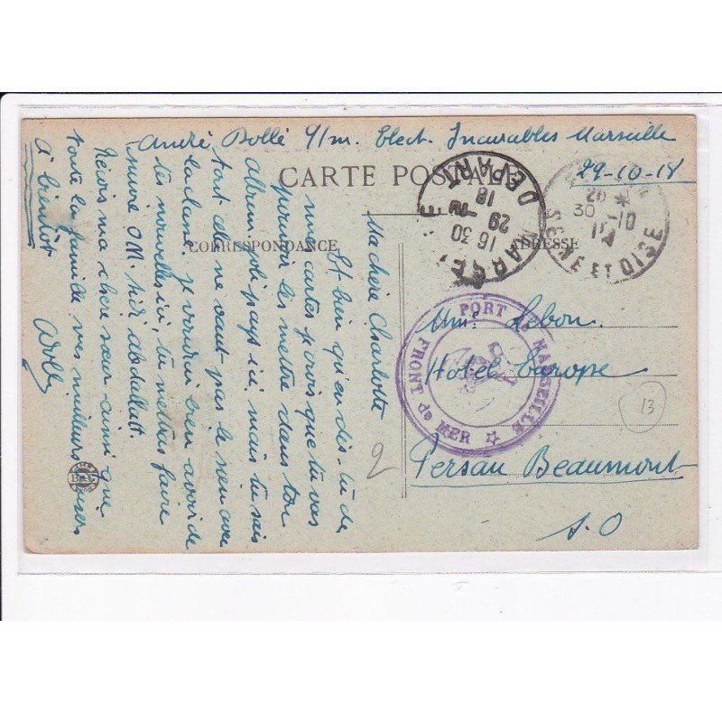 CACHET: port de marseille, front de mer - très bon état