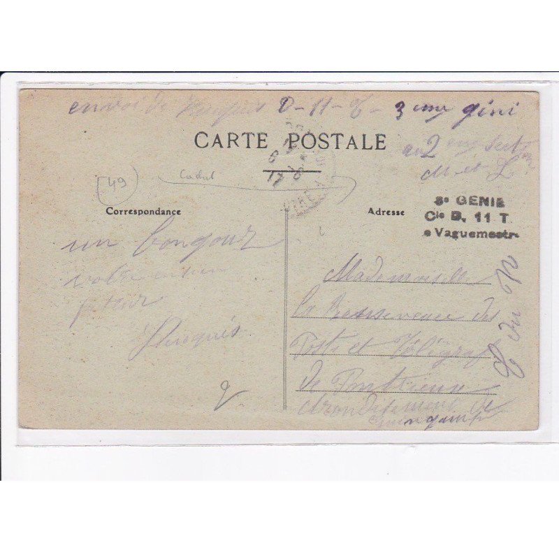 CACHET: 3e genis Cle B. 11. T. le vaguemestre - très bon état