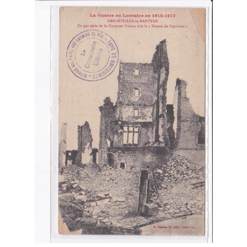 CACHET: service militaire des chemins de fer, commmission de gare, la commission militaire - très bon état