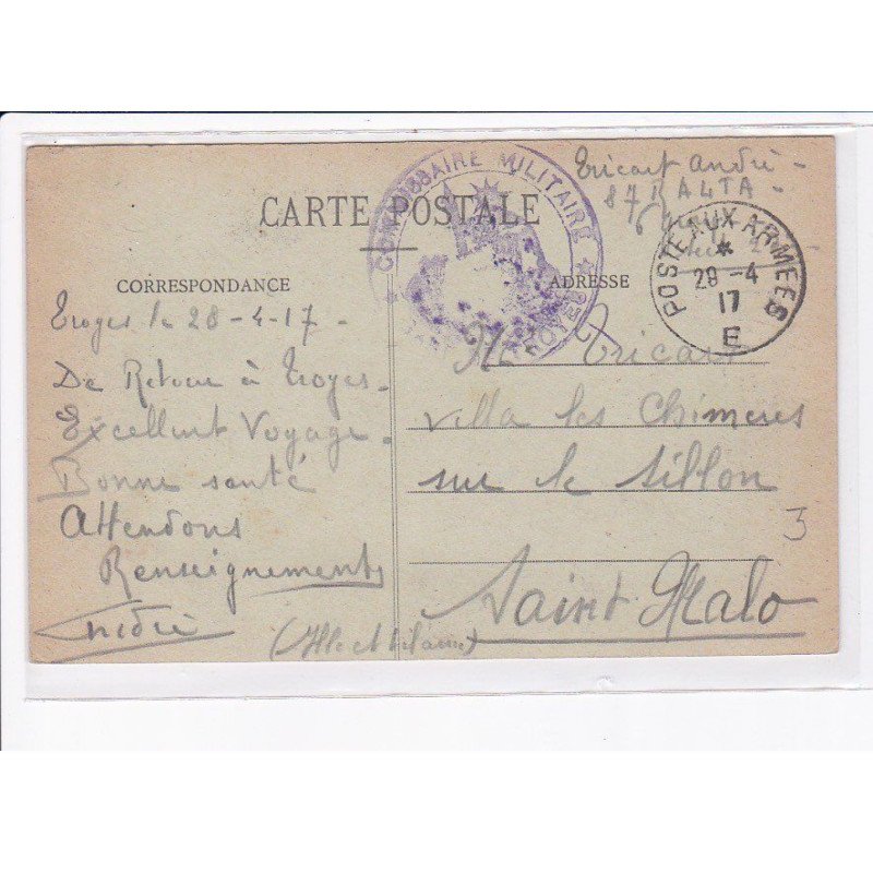 CACHET: commissaire militaire - très bon état