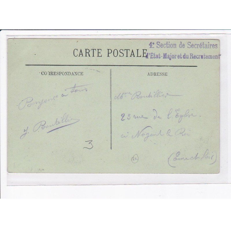 CACHET: 4e section de secrétaires d'état-major et du recrutement - très bon état