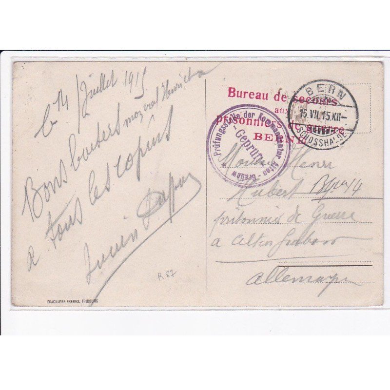 CACHET: bureau de cocours, prüfungsstelle der kommandanter, alten - très bon état