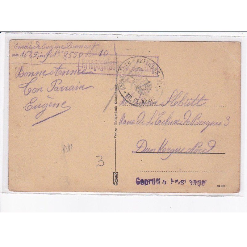 CACHET: kriegsgefangenensendung - très bon état