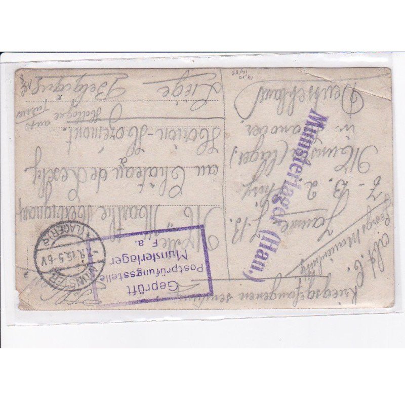 CACHET: geprüft postprüfungsstelle munsterlager F.A. - très bon état