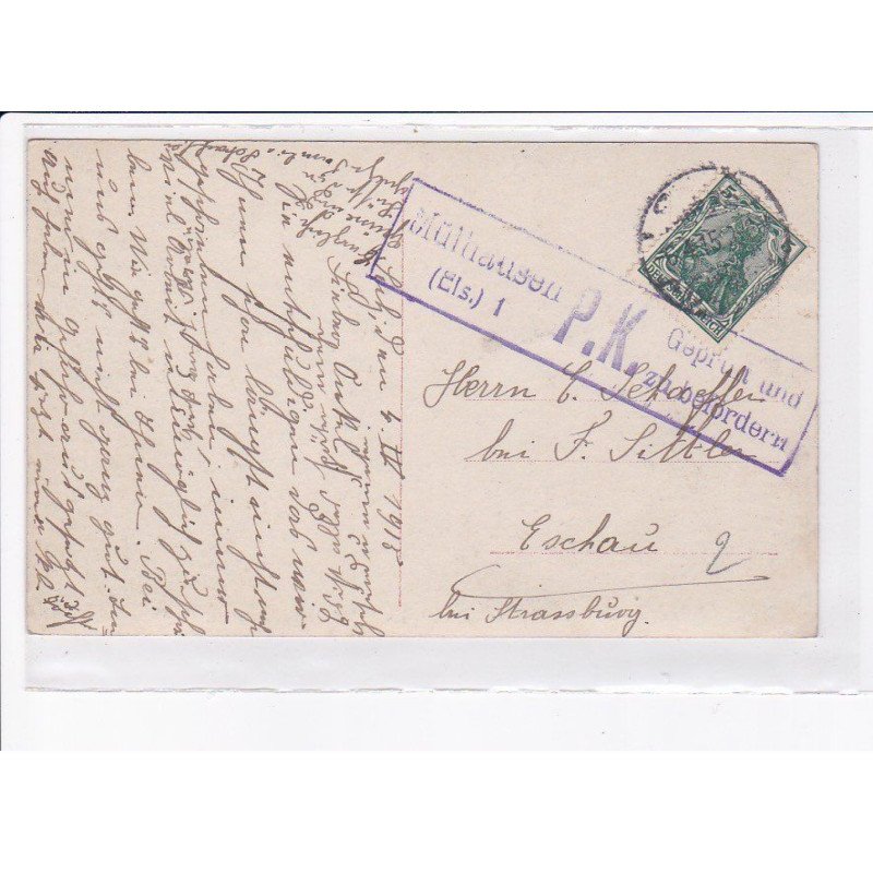 CACHET: mülhausen P.K. gebrüft und zu belördern - très bon état